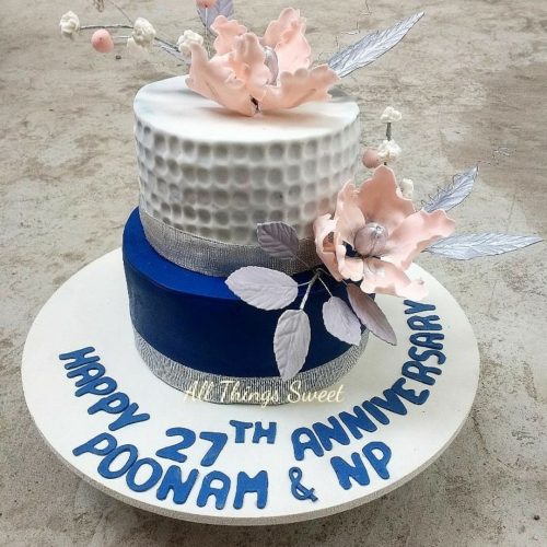 Floral Tierd Anniversary Cake